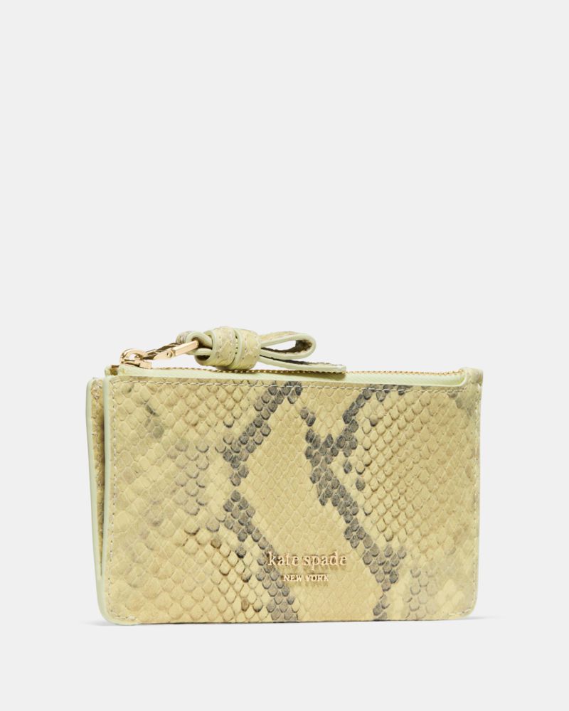Loop Snake Embossed Zip Card Case