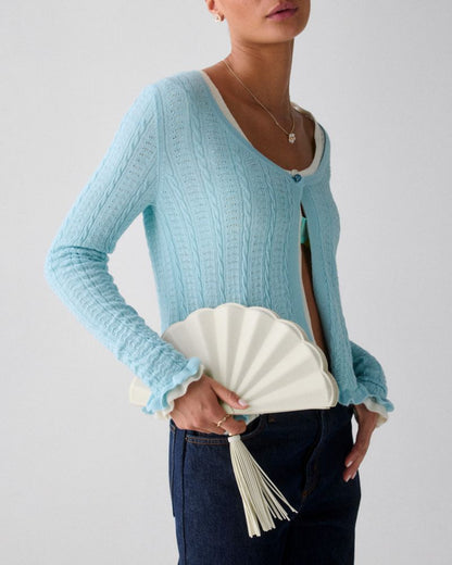 Lotus Fan Clutch Bag