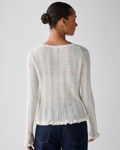 Pointelle Lace Knit Cardigan