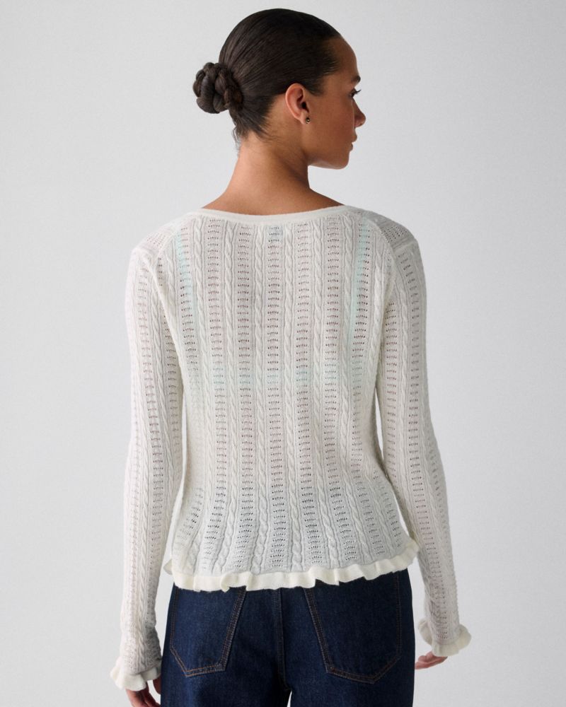 Pointelle Lace Knit Cardigan