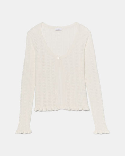 Pointelle Lace Knit Cardigan