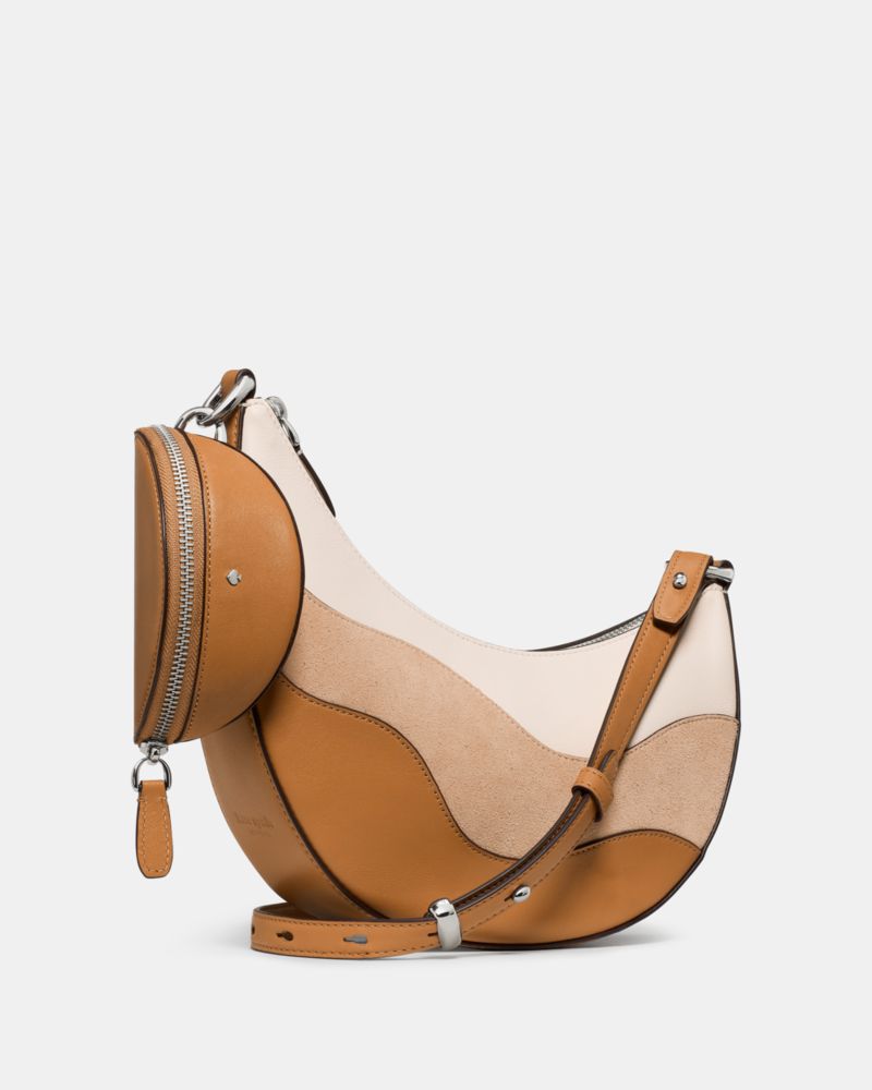 Duo Wavy Suede Crossbody Bag
