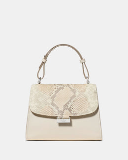 Riley Snake Embossed Small Top Handle Bag