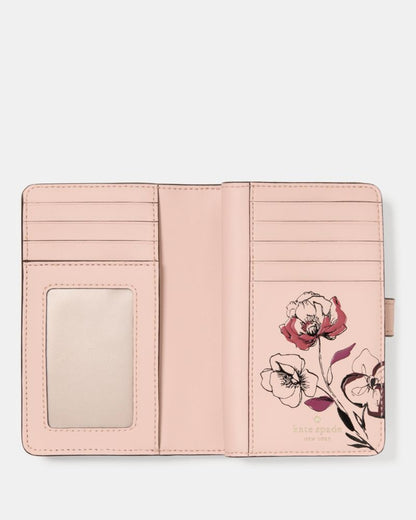 Floral Interior Medium Bifold Wallet