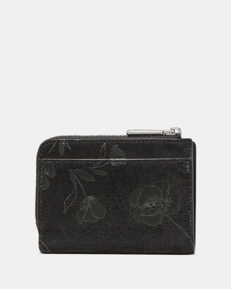 Floral Suede Small L-zip Wallet