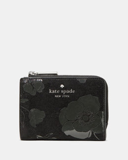 Floral Suede Small L-zip Wallet