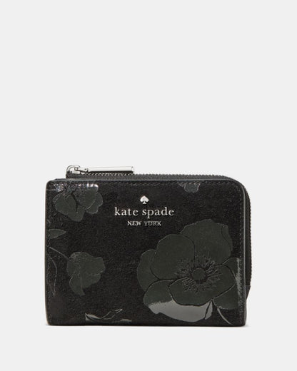 Floral Suede Small L-zip Wallet