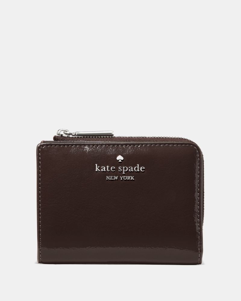 Shiny Leather Small L-zip Wallet