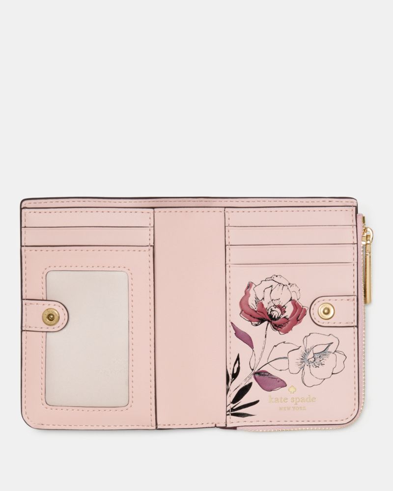 Floral Interior Small L-zip Wallet