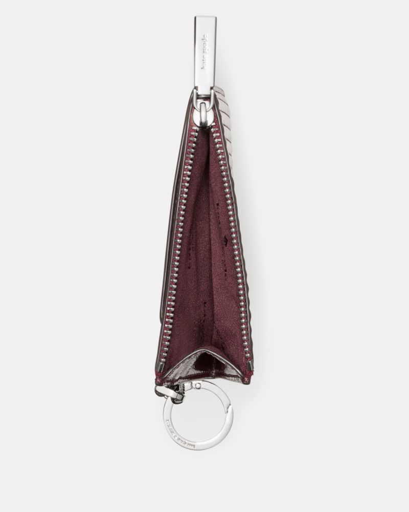Shiny Quilted Key Ring Card Holder