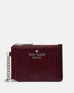 Shiny Quilted Key Ring Card Holder