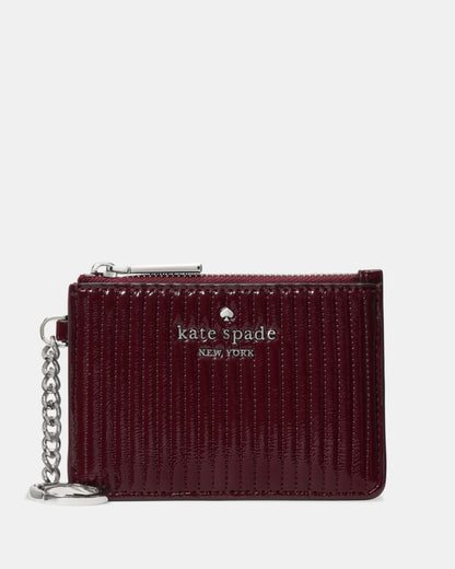 Shiny Quilted Key Ring Card Holder