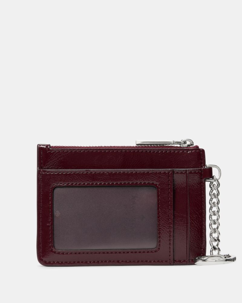 Shiny Quilted Key Ring Card Holder