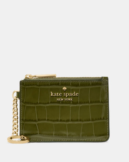 Croc Embossed Key Ring Card Holder