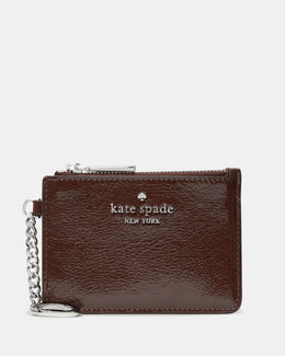 Shiny Leather Key Ring Card Holder