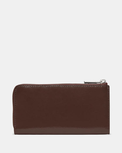 Shiny Leather Large Slim L-zip Wallet