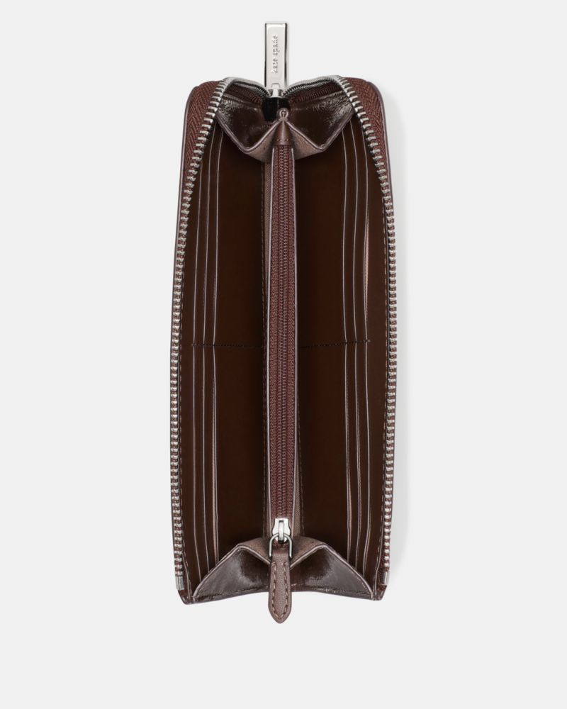 Shiny Leather Large Slim L-zip Wallet