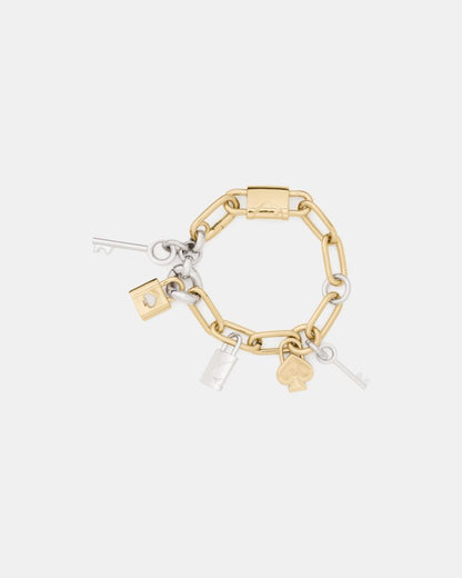 Spade Lock Charm Bracelet