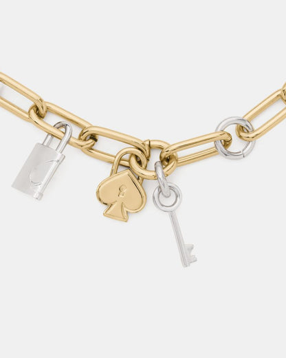Spade Lock Charm Bracelet