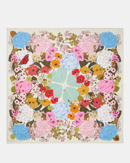 Spade Flower Garden Silk Square Scarf