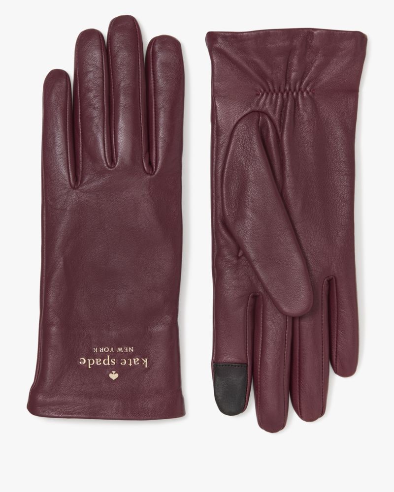 Floating Logo Leather Gloves