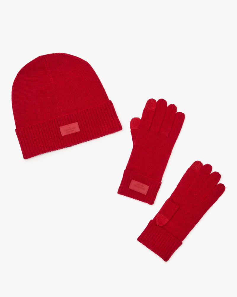 Logo Patch Beanie Set