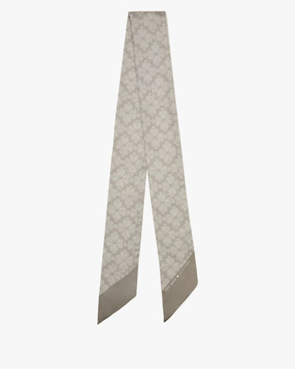 Textured Spade Flower Skinny Scarf