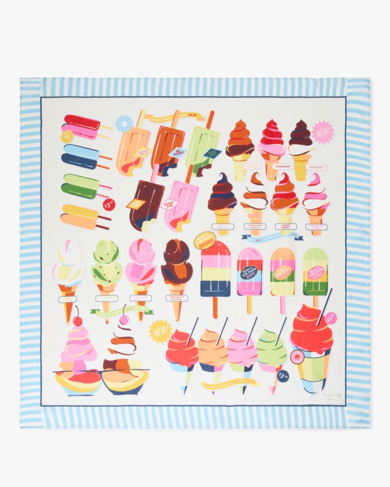 Ice Pop And Cones Silk Square Scarf