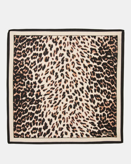 Downtown Leopard Silk Square Scarf