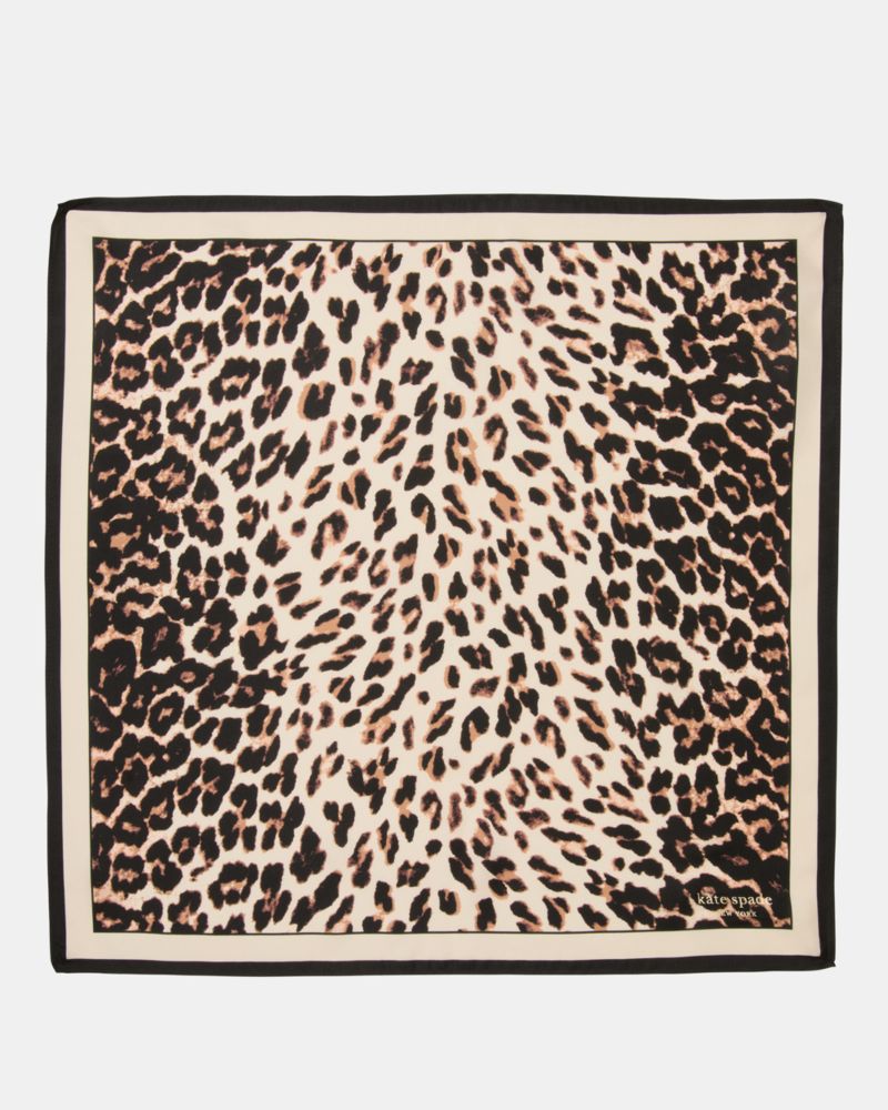 Downtown Leopard Silk Square Scarf