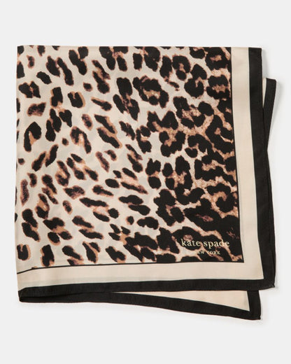 Downtown Leopard Silk Square Scarf