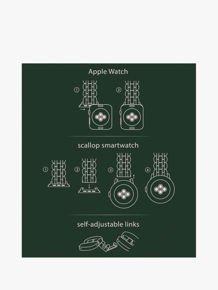 Scallop Link Stainless Steel Bracelet 38/40mm Band For Apple Watch®