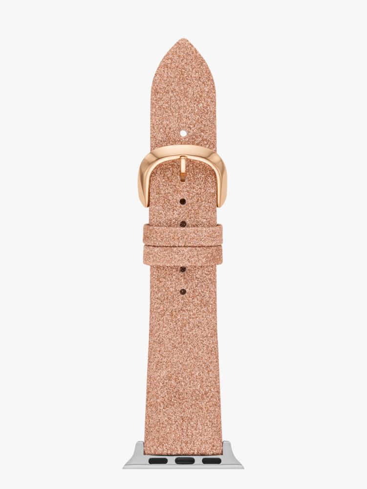 Rose Gold Glitter Leather 38/40mm Band For Apple Watch®