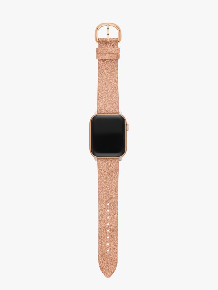Rose Gold Glitter Leather 38/40mm Band For Apple Watch®