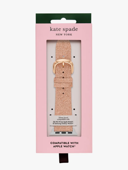 Rose Gold Glitter Leather 38/40mm Band For Apple Watch®