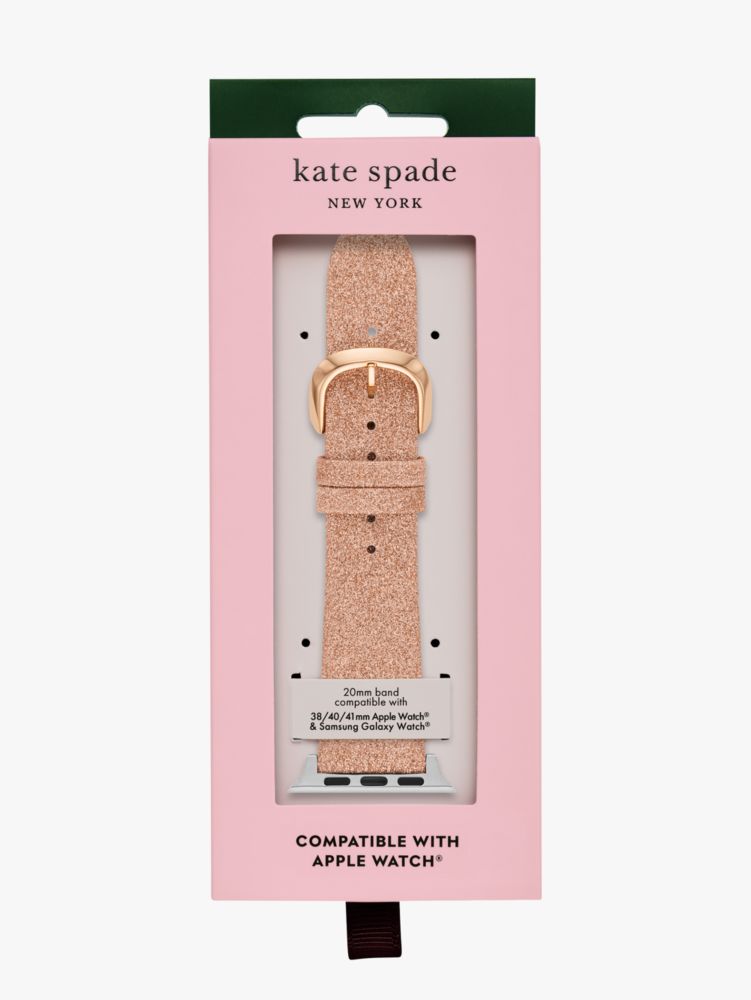 Rose Gold Glitter Leather 38/40mm Band For Apple Watch®