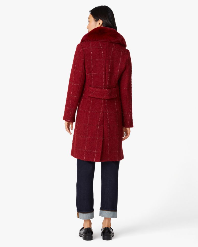 Lurex Plaid Wool Coat