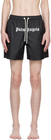 Black Printed Swim Shorts