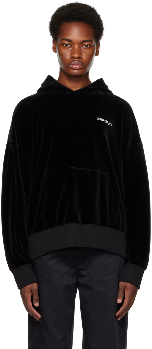 Black Embroidered Hoodie