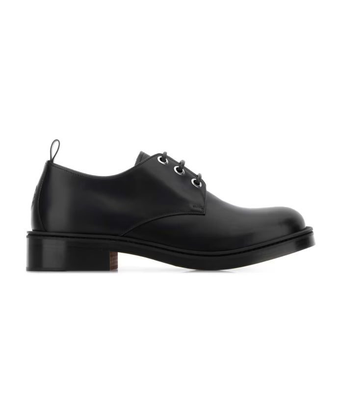Black Leather Lace-Up Shoes