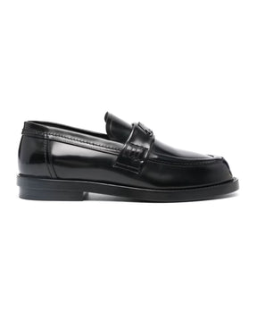 Black Flat Shoes with Polished Finish