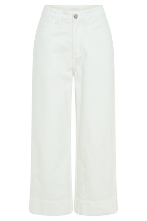 Kaitlyn Cropped Wide Leg Jeans - White