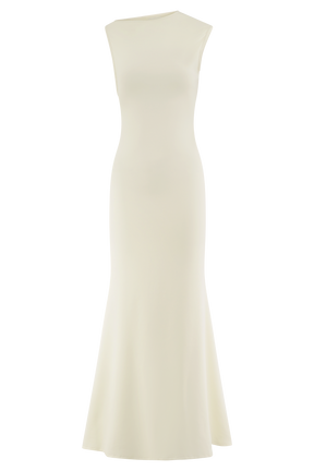 Katerina Scuba Jersey Cut Out Maxi Dress - Ivory