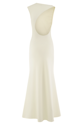Katerina Scuba Jersey Cut Out Maxi Dress - Ivory