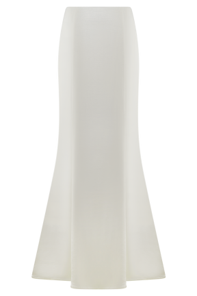 Khloe Satin Fishtail Maxi Skirt - White