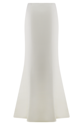 Khloe Satin Fishtail Maxi Skirt - White