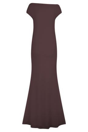 Kinsley Slinky Maxi Dress With Hardware - Chocolate