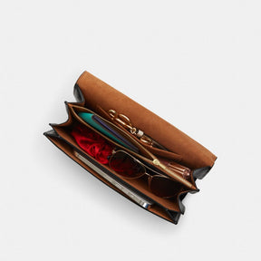Klare Envelope Crossbody Bag In Signature Canvas With Leopard Print