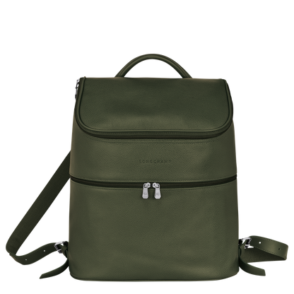Le Foulonné Backpack Khaki - Leather