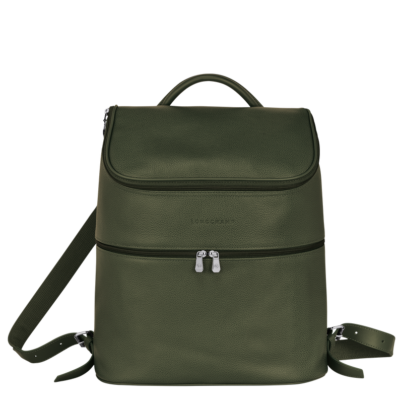 Le Foulonné Backpack Khaki - Leather